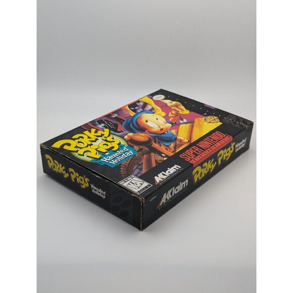 Porky Pig's Haunted Holiday (SNES Super Nintendo, 1995) Game & Box, Tested Works - Picture 3 of 12